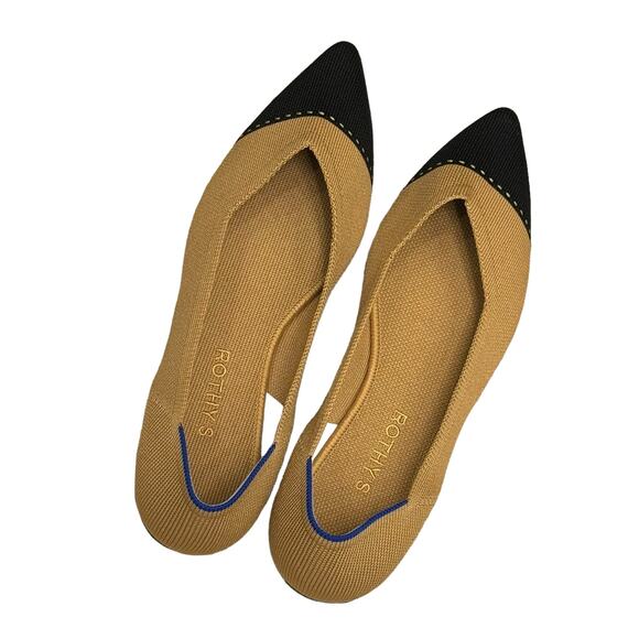 Rothy's Camel Captoe The Point II Comfortable Pointed Toe Flat Size 10 NWOT - Picture 10 of 11